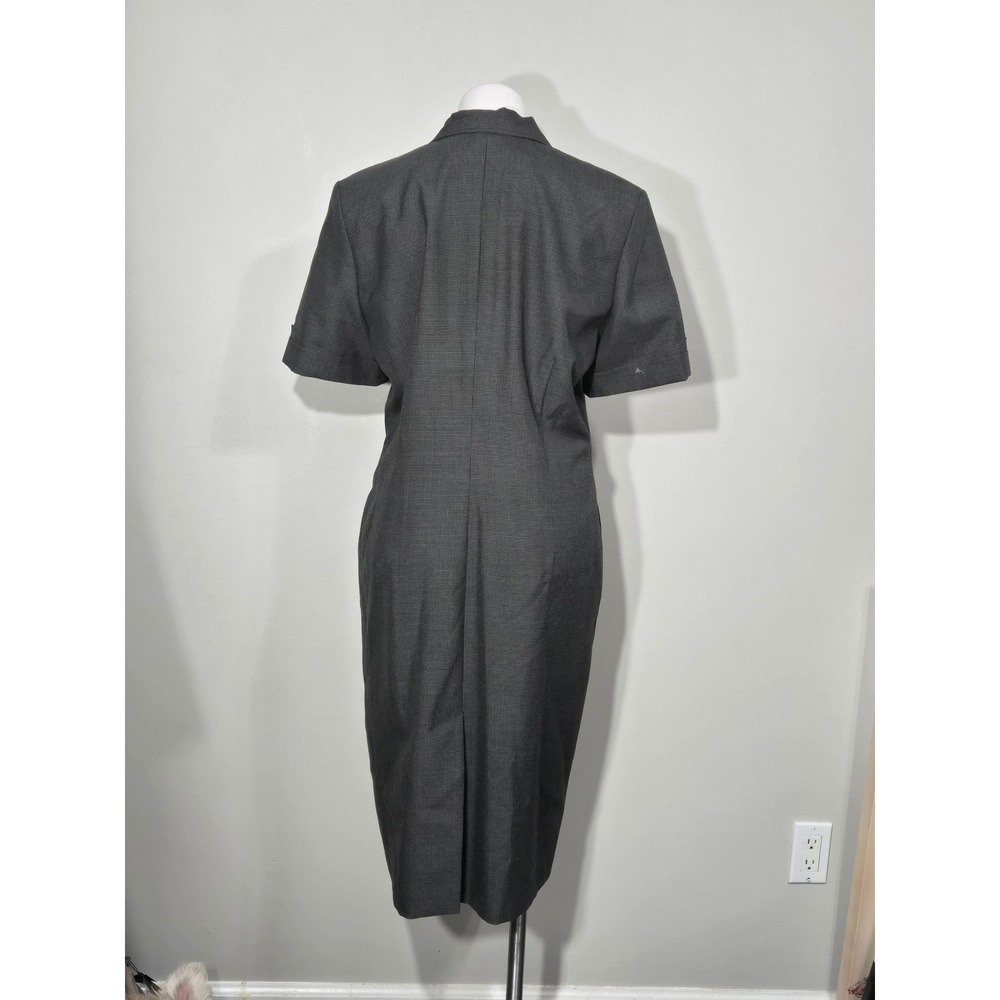 The Delta Collection Uniform Dress Grey 12R houndstooth short sleeve wool blend - Picture 7 of 13